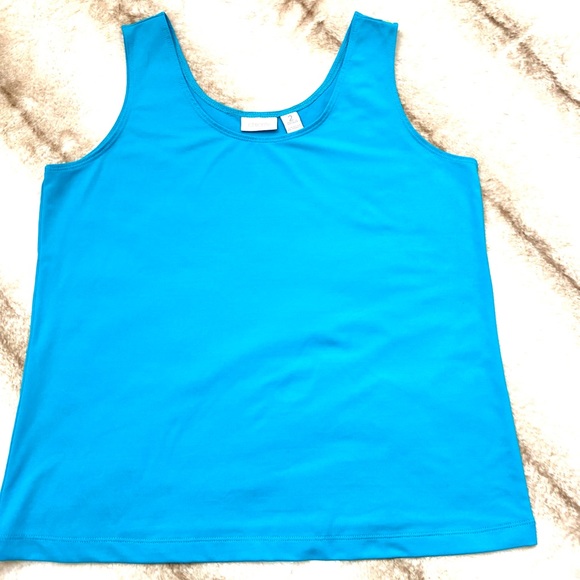 Chico’s Teal Blue Scoop Neck Sleeveless Tank Top - Picture 4 of 4